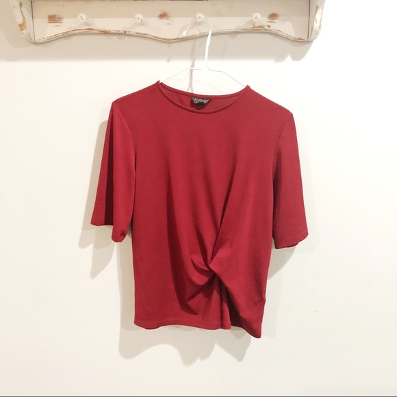 Topshop Tops - Topshop Maroon Blouse Knotted Top